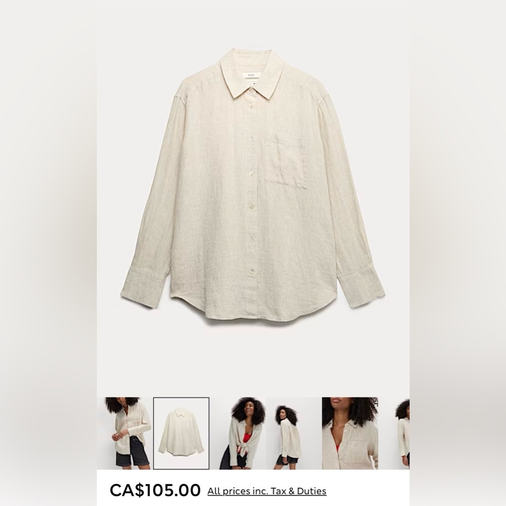 #3 M&S pure linen Button-Up Shirt